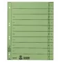 Leitz 16580055 índice numérico de separadores cartão verde