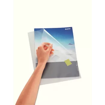 LEITZ Capas transparentes Standard, A4, PP, texturado, 0,13 mm, abertura superior e lateral, resistente a documentos (4000-00-03)