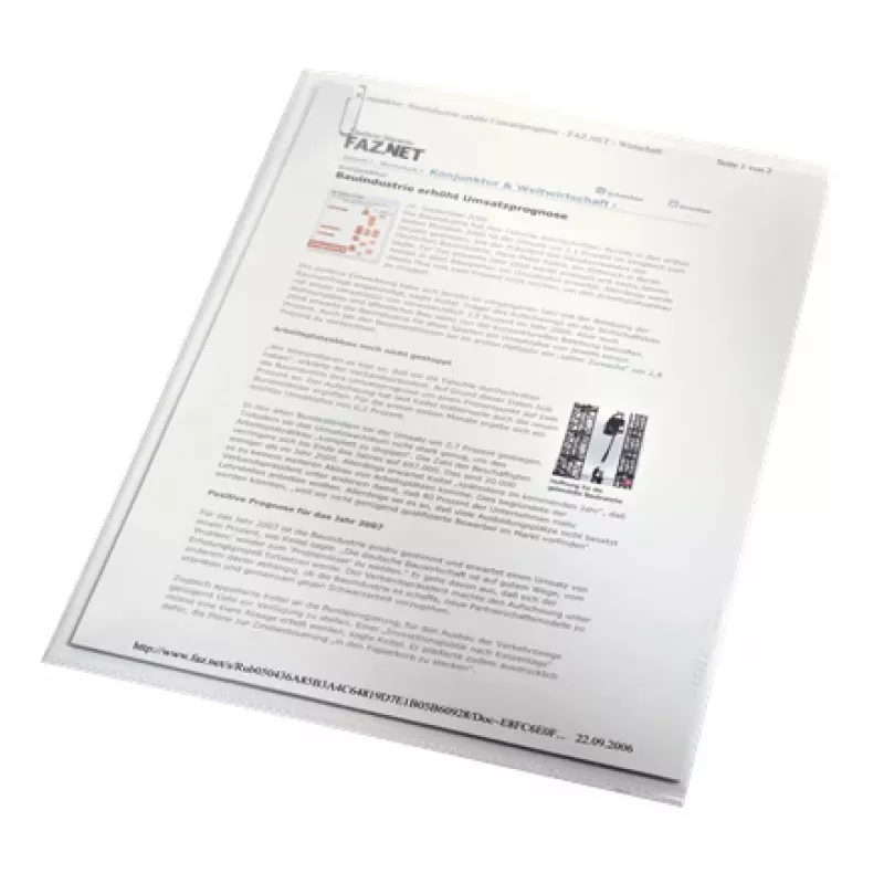 LEITZ Capas transparentes Standard, A4, PP, texturado, 0,13 mm, abertura superior e lateral, resistente a documentos (4000-00-03)