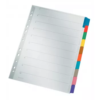 Leitz 43210000 Separador com abas em branco cartão multicolor