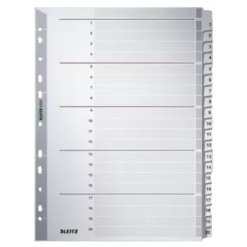 Leitz 43260000 Separador numérico com abas cartão cinzento