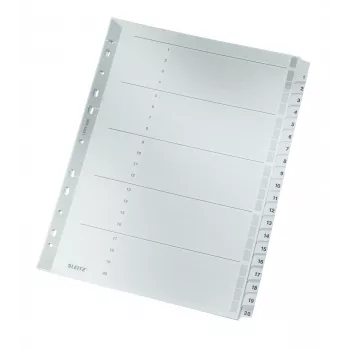 Leitz 43260000 Separador numérico com abas cartão cinzento