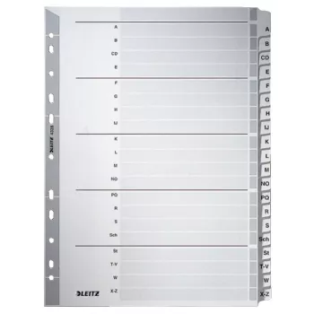 Leitz 43280000 Separador alfabético com abas cartão cinzento