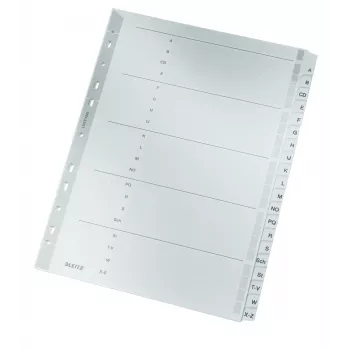 Leitz 43280000 Separador alfabético com abas cartão cinzento
