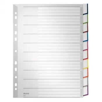 Leitz 43700000 Separador com abas em branco polipropileno (PP) cinzento