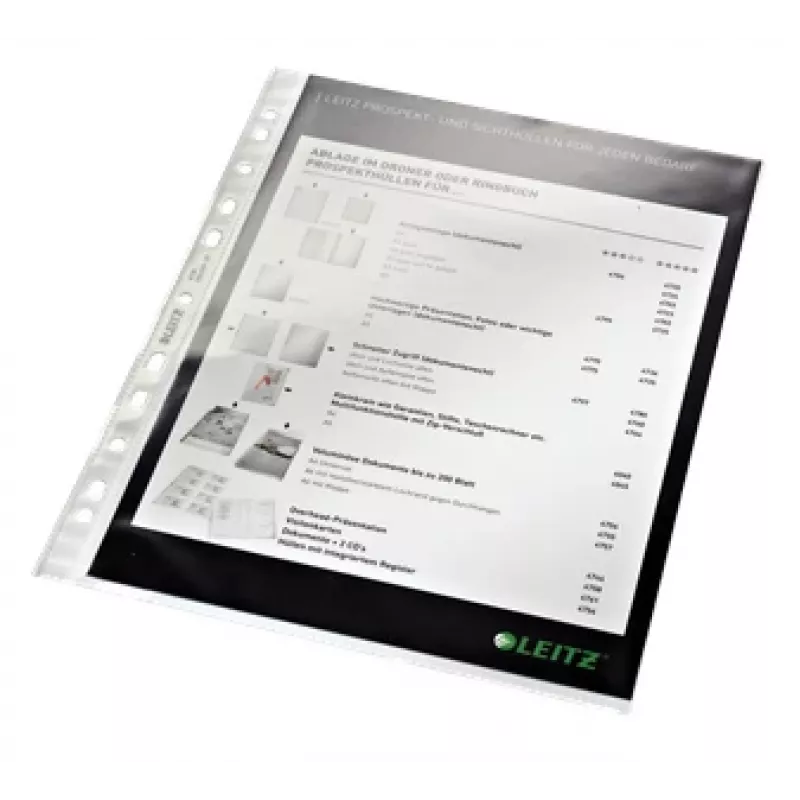 Leitz Saco de qualidade 75 my A4, A4, transparente, polipropileno (PP), 0,075 mm, 230 mm, 1 mm