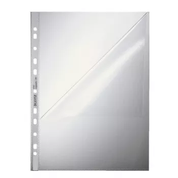 Leitz Capa transparente de qualidade A4 aberta em cima e à esquerda, 30 % plástico reciclado pós-consumo