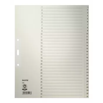 Leitz 12310085 Índice de separadores Índice de separadores numérico papel cinzento