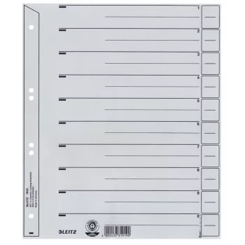 Leitz 16500085 Separador numérico cartão cinzento