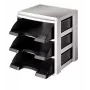 Leitz bandeja de correspondência Rack Plus 3 compartimentos, plástico, preto, A4, A4, 3 gavetas, correspondência