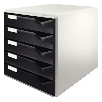 Leitz conjunto de correio, 5 gavetas, plástico, preto, cinzento, 3,65 kg, 285 x 355 x 290 mm