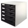 Leitz conjunto de correio, 5 gavetas, plástico, preto, cinzento, 3,65 kg, 285 x 355 x 290 mm