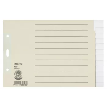 Leitz 12260085 abas de índice em branco papel cinzento