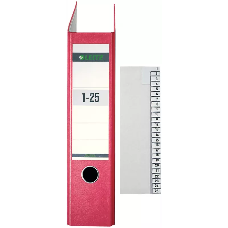 Leitz 13810085 separadores com abas numérico papel cinzento