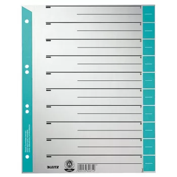 Leitz 16520030 índice com abas numérico cartão azul, cinzento