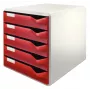 Leitz 52800028 Caixa de documentos poliestireno bordô, cinzento