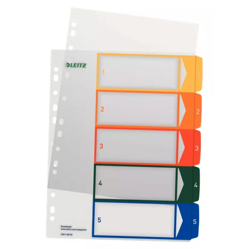 Esselte 12910000 índice numérico com separadores polipropileno (PP) multicolor