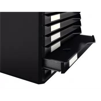 Leitz Conjunto de formulários, preto, A4, A5, A6, vertical, 10 gavetas, envelope, dossier, carta, nota, 4,3 kg