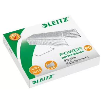 Leitz Agrafos Power Performance P5 25/10 caixa com 1000, pacote de agrafos, 25/10, 1 cm, 1000 agrafos, 60 páginas, 25/10