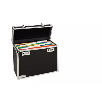 Leitz Pasta de arquivo móvel com fecho A4, preto, cromado, plástico, fecho de combinação, 15 L, 366 mm, 165 mm
