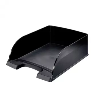 Leitz Cesta de correspondência Plus Jumbo, plástico, preto, A4, envelope, carta, nota, papel, 242 x 330 x 95 mm, 255 x 357 x 103 mm