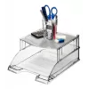Leitz Elevador para cesta de correspondência Plus Universal, plástico, cinzento, transparente, 254 mm, 265 mm, 70 mm, 200 g