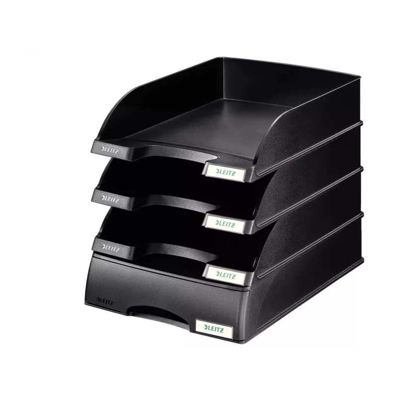 Leitz Cesta de correspondência Plus, plástico, preto, A4, 242 x 330 x 60 mm, 255 mm, 357 mm