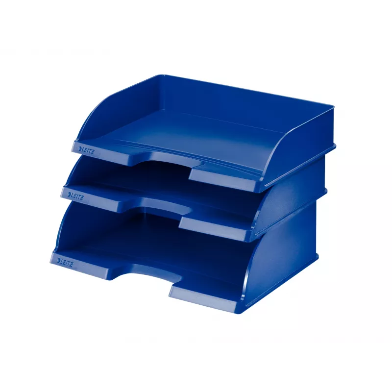 Leitz Bandeja de correspondência Plus Horizontal Jumbo, Plástico, Azul, A4, Carta, Nota, Papel, 350 x 245 x 97 mm, 363 x 273 x 103 mm