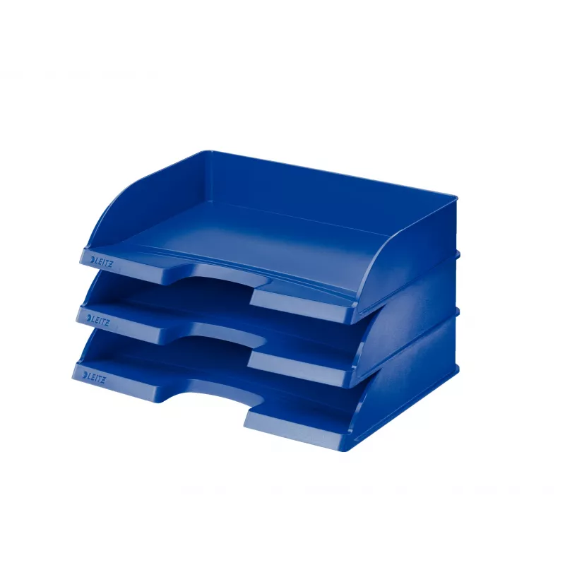 Leitz Bandeja de correspondência Plus Horizontal Jumbo, Plástico, Azul, A4, Carta, Nota, Papel, 350 x 245 x 97 mm, 363 x 273 x 103 mm