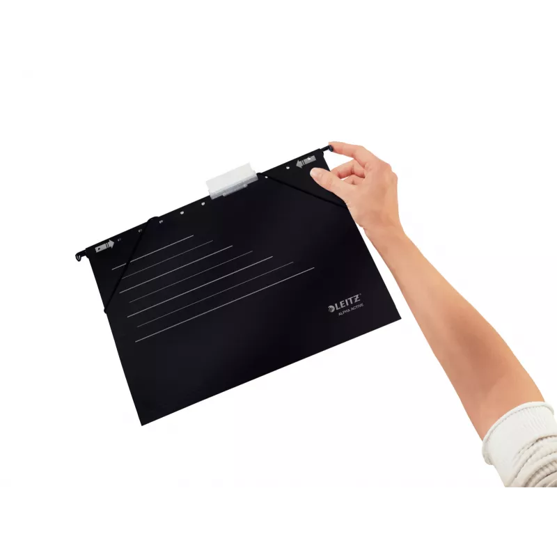 Leitz Pasta de arquivo suspenso Alpha Active FSC®, A4, Preto, Cartão, 348 mm, 260 mm, 90 g
