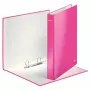 Leitz Ficheiro de anéis WOW laminado A4+ 2DR/25mm, A4, Cartão, Rosa, Branco, 250 folhas, 80 g/m²