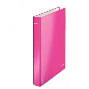 Leitz Ficheiro de anéis WOW laminado A4+ 2DR/25mm, A4, Cartão, Rosa, Branco, 250 folhas, 80 g/m²