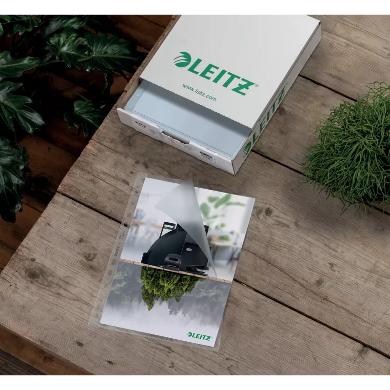 Leitz Bolsa Recycle A4, 210 x 297 mm (A4), Transparente, Polipropileno (PP), Vertical, 0,1 mm, 230 mm