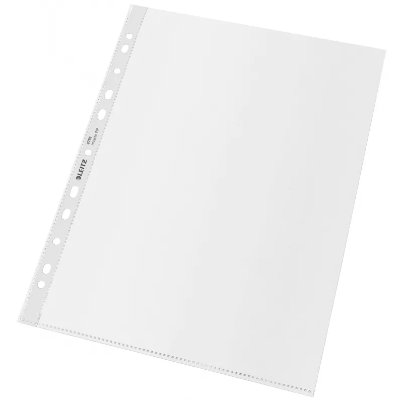 Leitz Bolsa Recycle A4, 210 x 297 mm (A4), Transparente, Polipropileno (PP), Vertical, 0,1 mm, 230 mm
