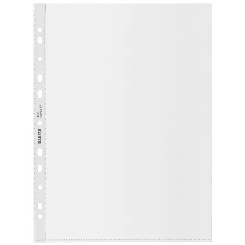 Leitz Bolsa Recycle A4, 210 x 297 mm (A4), Transparente, Polipropileno (PP), Vertical, 0,1 mm, 230 mm
