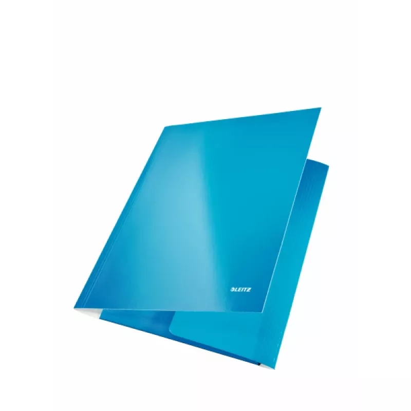 Leitz Pasta de 3 abas WOW Cartão/POB A4, A4, Polipropileno (PP), Azul, 250 folhas, 80 g/m², Papel