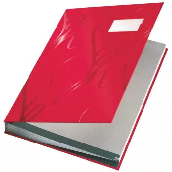 Leitz Design pasta de assinaturas com 18 divisórias, A4, vermelho, cartão