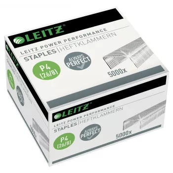 Leitz agrafos Power Performance P4 26/8 caixa com 5000 unid., pacote de agrafos, 26/8, 8 mm, 100 agrafos, fixação, 26/8