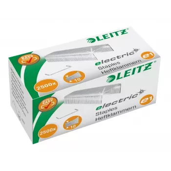Leitz agrafos No10 E1 elétrico caixa com 2500, pacote de agrafos, 4 mm, 2500 agrafos, agrafar, E1, aço galvanizado