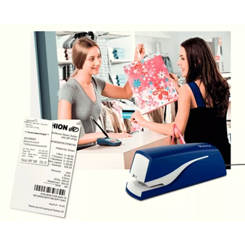 Leitz agrafador elétrico 5532 NeXXt 10 folhas, 10 folhas, 200 agrafos, 1 cm, 1 cm, plástico, azul