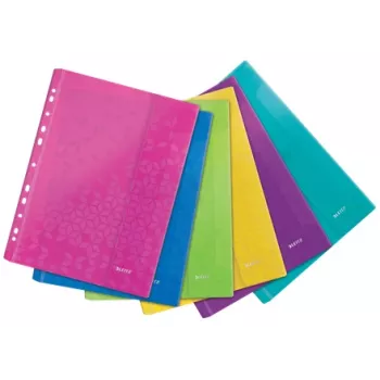Leitz pasta com aba WOW A4 PP cores sortidas, A4, cores sortidas, polipropileno (PP), 0,2 mm, 235 mm, 4 mm