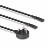 Lindy 2,5 m Cabo de extensão com ficha UK tipo G para 2x IEC C7, preto