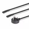 Lindy 2,5 m Cabo de extensão com ficha UK tipo G para 2x IEC C7, preto