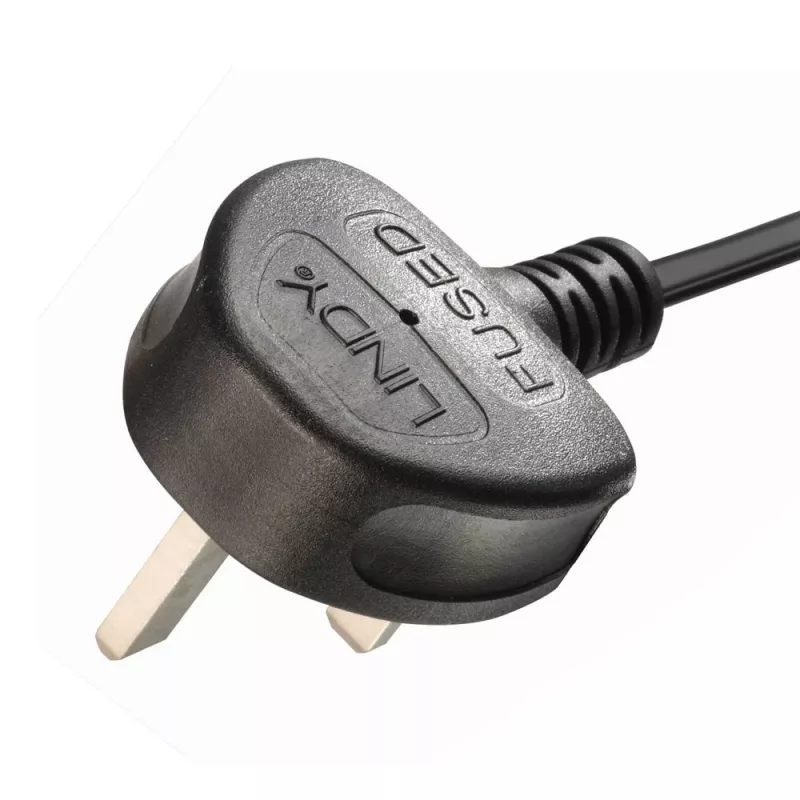 Lindy 2,5 m Cabo de extensão com ficha UK tipo G para 2x IEC C7, preto