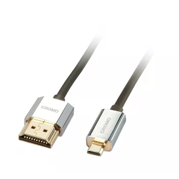 Lindy 2 m Cabo CROMO fino High Speed HDMI para Micro HDMI com Ethernet