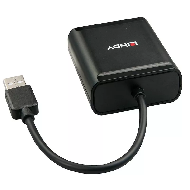 Lindy 60 m Extensor USB 2.0 Cat.6 de 4 portas, USB 2.0, RJ-45, USB 2.0, preto, metal, 52 mm, 60 mm