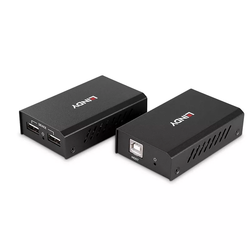 Lindy 100 m Extensor USB 2.0 Cat.6 de 2 portas, transmissor e recetor AV, 100 m, com fios, preto