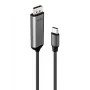 Lindy 43503 Adaptador de cabo de vídeo 1 m USB Type-C DisplayPort cinzento