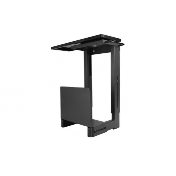 Lindy Suporte deslizante para PC sob a mesa, suporte de CPU para montagem em mesa, 30 kg, preto, aço, 0 - 360°, 45 cm