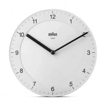 Braun BC06W Relógio de quartzo redondo branco